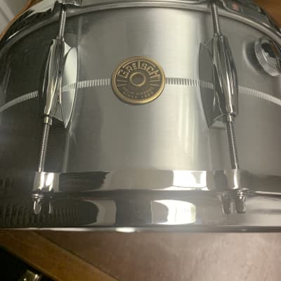 Gretsch G4164SA USA Custom Solid Aluminum 6.5x14" 10-Lug Snare Drum w/ T-Muffler Option image 2