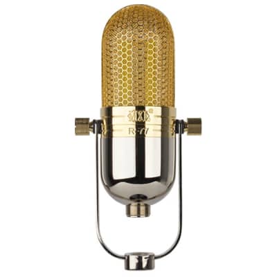 MXL R77 Classic Ribbon Studio Microphone w/ Flight Case, Gold and Chrome Finish image 3