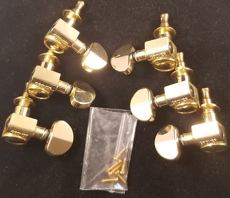 Grover Rotomatic Tuners Gold for Gibson etc, 3x3 Reverb