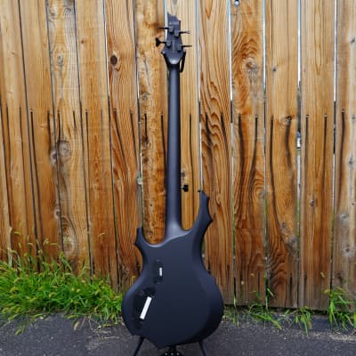 ESP LTD F-4 Black Metal Black Satin 4-String Electric Bass Guitar (2023) image 4