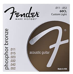 Fender 60CL .011-.052 Custom Light Gauge Acoustic Guitar Strings image 1