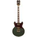 D'Angelico Deluxe Brighton Hunter Green Electric Guitar with Case