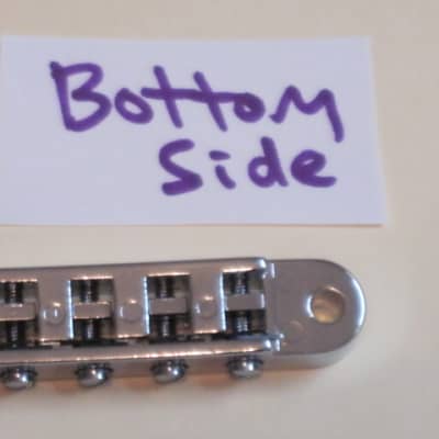 new very near A+ (NO packaging) genuine Gibson Nashville Tune-O-Matic Bridge Chrome: bridge + saddles and height adjustment mounting pieces (NO anchors) image 21
