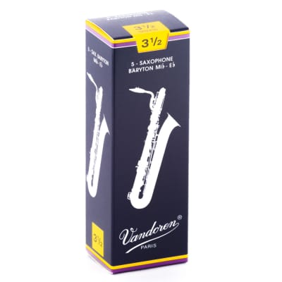 Vandoren SR2435 Baritone Sax 3.5 Strength Traditional Saxophone Reeds Box of 5 image 1