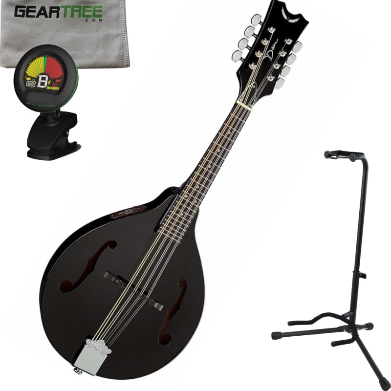 Dean Tennessee A Style Acoustic-Electric Mandolin, Classic Black 