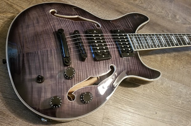Kraster Guitars Athena Standard 2017 Trans Grey 24 Fret Semi Hollow
