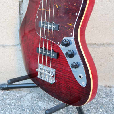 AIO JB4 4 String Jazz Bass - Red Burst w/gig bag image 6