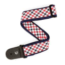 D'Addario Planet Waves Guitar Strap Woven Gingham Red and Blue