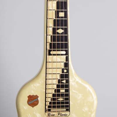 National  Reso-Phonic Model 1033 Hawaiian Resophonic Guitar (1956), ser. #X-58090, original brown hard shell case. image 8