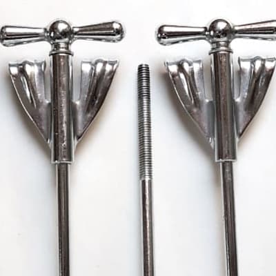 Set of (8) Ludwig "Bowtie" Tension Rods & Claws for Bass Drum, 6 1/8" length / 1960s image 2