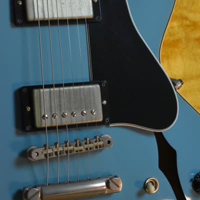 2016 Gibson Memphis Limited 1964 ES-345 Reissue VOS Frost Blue w/OHSC & COA, Mono Varitone, All Original, 7.9lbs image 6