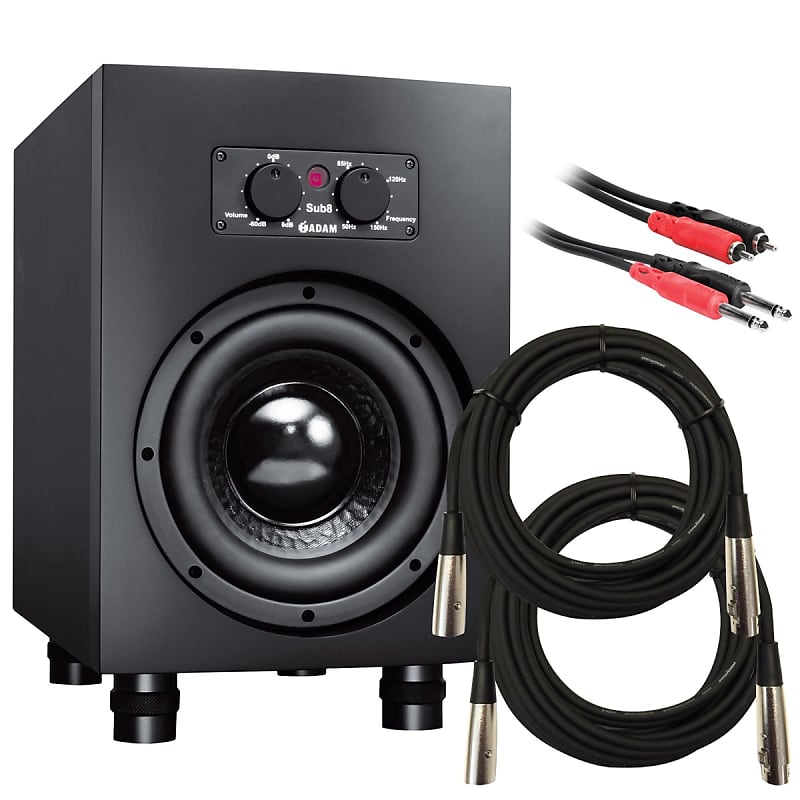 Adam Audio Sub8 8" Powered Subwoofer CABLE KIT Reverb