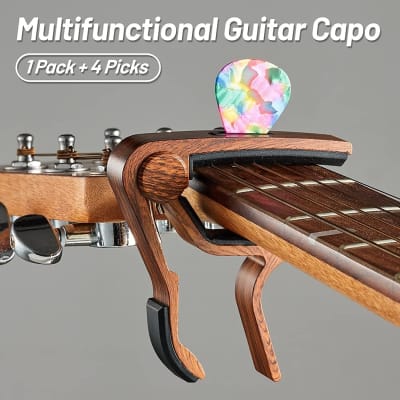 Guitar Capo, with Pick Holder Capo and Pick for Acoustic Electric Guitar,Ukulele image 2