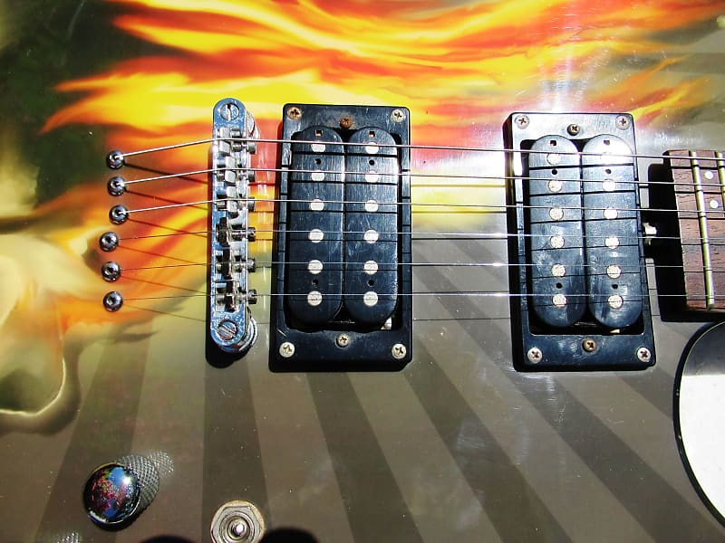 Washburn X Series Pro Guitar, 2004, Flaming Skull Graphics