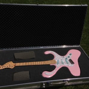 Bender / Brian Eastwood Distortacaster  Bubblegum Pink/Blue Electric Guitar image 10
