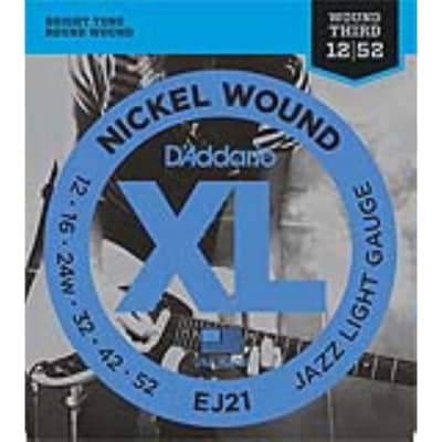 D'Addario EJ21 Nickel Wound Electric, Jazz Light, 12-52