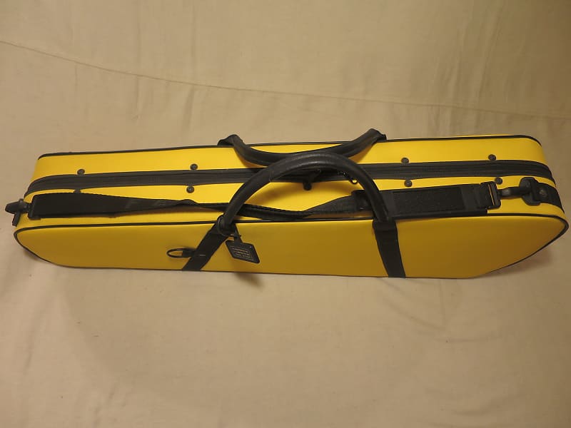 Designer Violin Case Orly by F.E.L., made in France - Ultra-Light,  Bright-Yellow Outer Shell