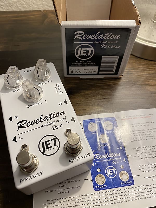 Jet Pedals Revelation V2 with MIDI White Reverb