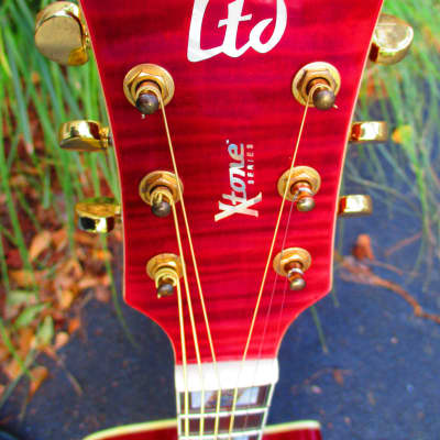ESP LTD XAC20E  Acoustic/Electric Guitar~2011~Fuchsia~Magenta~Amazing~w/Gig Bag~Tiger Eye~XTone image 6