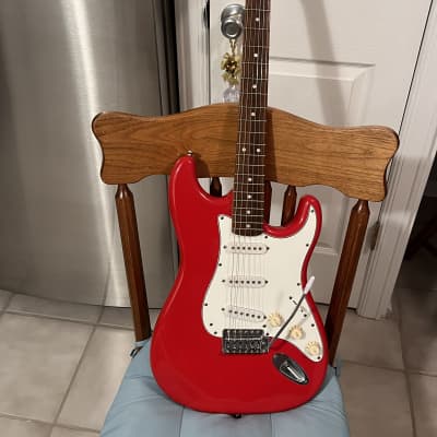 Eleca Strat Guitar Red with Tremolo Bar for sale