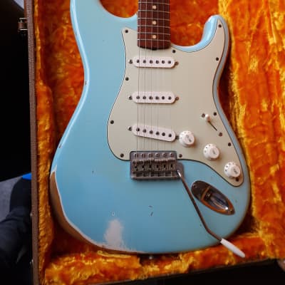 2000 Fender Custom Shop Relic '60 Stratocaster Daphne Blue w/COA and G&G Case Strat for sale