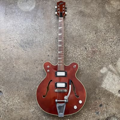 Teisco Vintage Hollowbody Electric Guitar 1960s - Red image 2