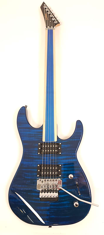 Hadean 25 1/2" Scale EG-628 TBL Blue Fretless Electric Guitar image 1