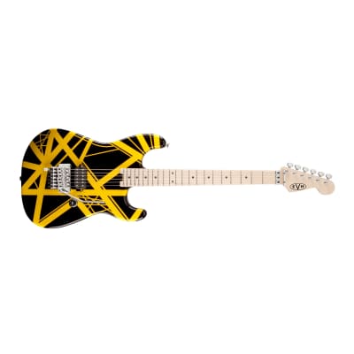 EVH Striped Series High Performance 6-String Electric Guitar (Black with Yellow Stripes) Bundle with EVH Wolfgang Solid Body Electric Guitar Weather-Resistant Hard Case(Black) (2 Items) image 4