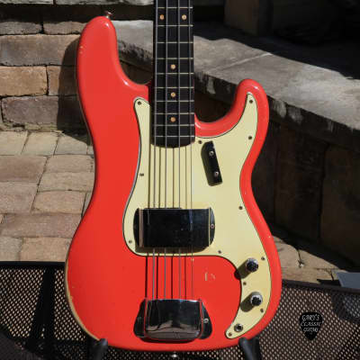 1963 Fender Precision Bass Fiesta Red image 11