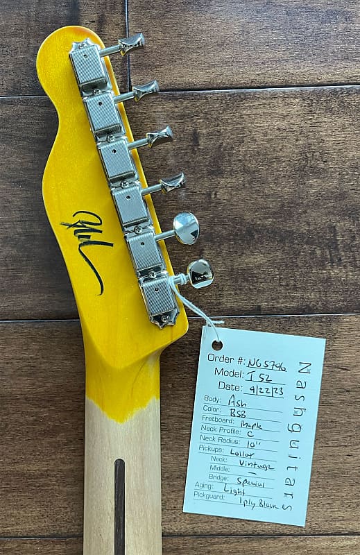 Nash Guitars Model T-52 Aged Butterscotch Blonde Nitro Maple