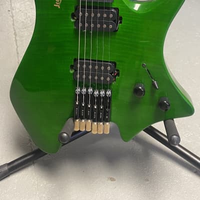 Leo Jaymz Headless guitar w/gig bag green flame top image 1