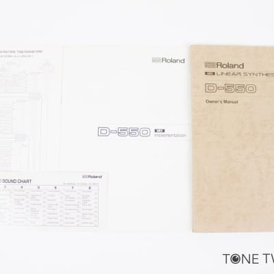 Roland D-550 Owners Manual Charts midi Implementation Book VINTAGE SYNTH DEALER
