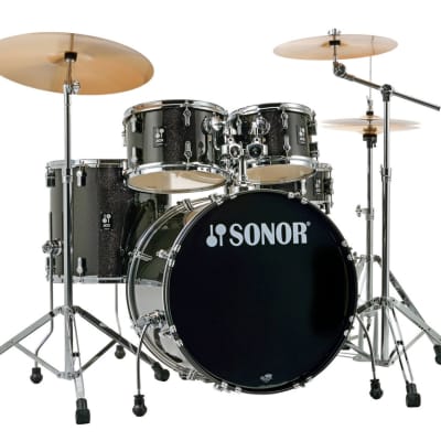 Sonor AQX STUDIO 20" Complete Drum Set Black Midnight Sparkle w/ Hardware, FREE Sabian Cymbals image 2