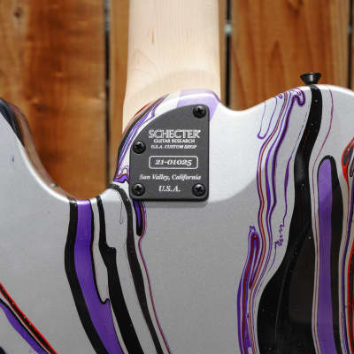 Schecter USA Custom Shop  PT-7  Silver Swirl 7-String w/ Case image 12