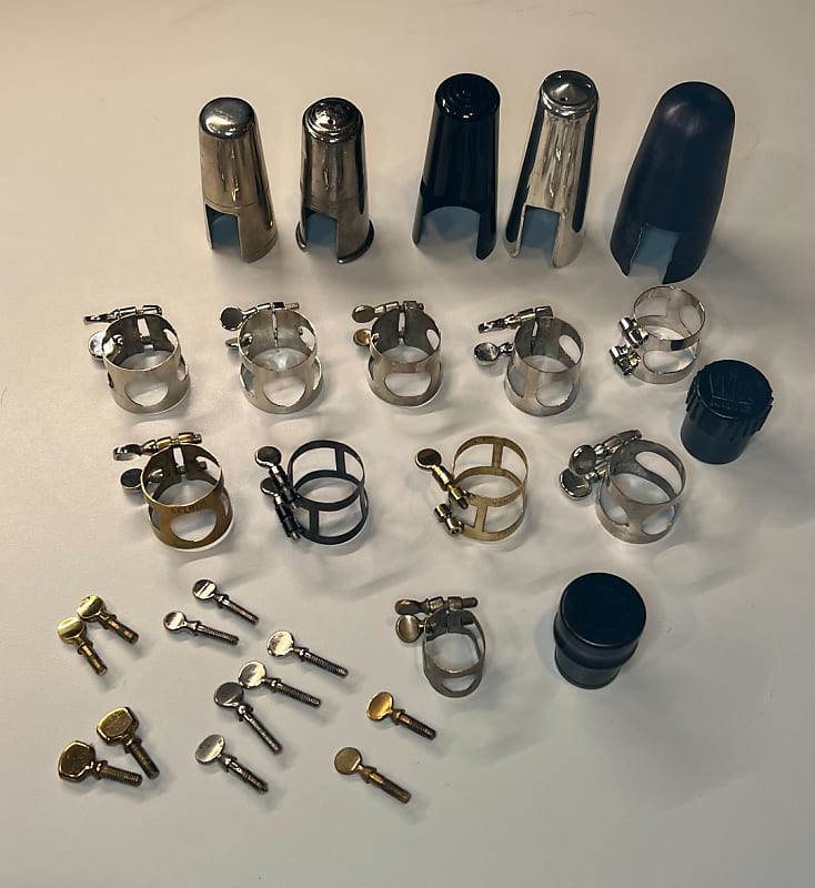 Metal Saxophone Ligatures mouthpiece caps and other accessories