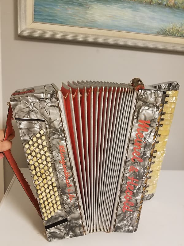 Rare Antique German Accordion Meinel & Herold Klingenthal + Reverb