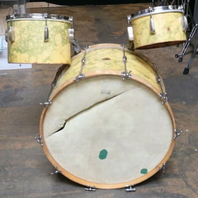 Slingerland 3pc Krupa Junior Drum Set 24/10/12" Marbled Duco Vintage 1940's image 1