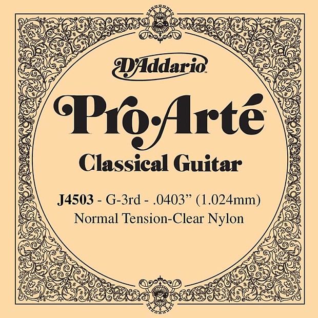 D'Addario J4503 Pro-Arte Nylon Classical Guitar Single String Normal Tension Third String image 1