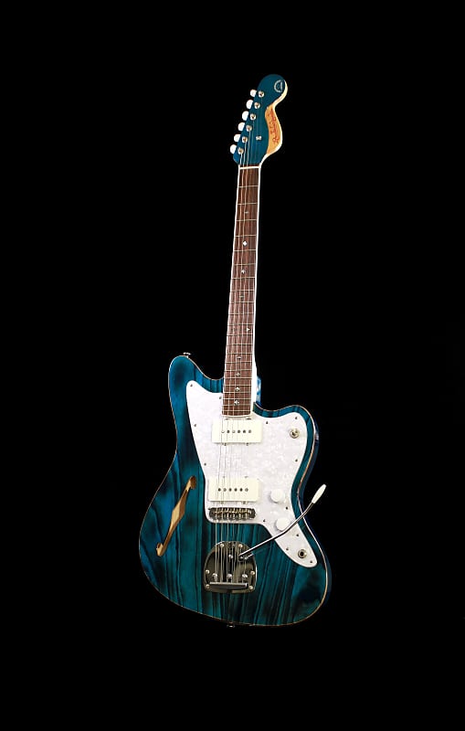 Psychederhythm Psychomaster Hollow Jazzmaster Transparent Blue | Reverb  Brazil