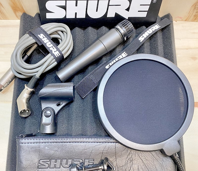 Shure SM57 Cardioid Dynamic Microphone w/Pop Filter /XLR Reverb