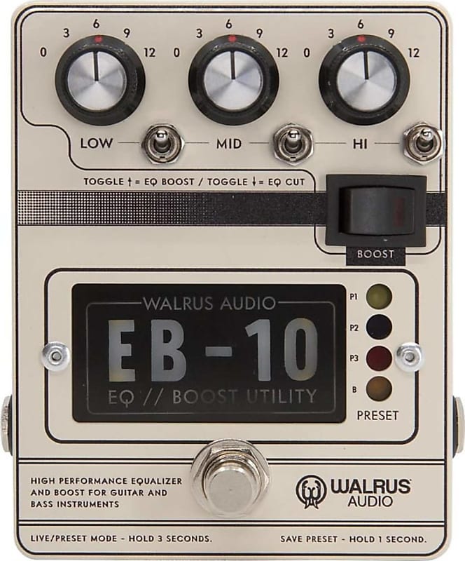 Walrus Audio EB-10 Preamp/EQ/Boost Pedal, Cream image 1