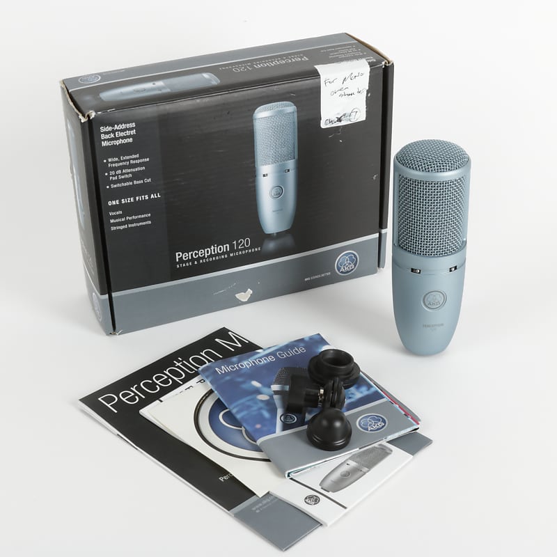 AKG Perception 120 Medium Diaphragm Cardioid Condenser Microphone 2000s - Light Blue - MINT! image 1