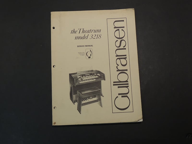 Gulbransen The Theatrum Model 3218 Service Manual [Three Wave Music] image 1