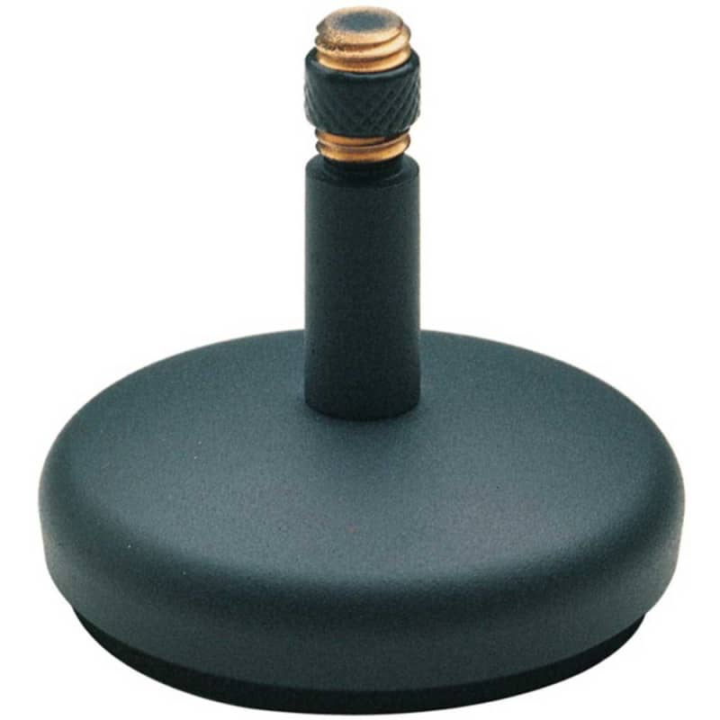 K&M 260/1 PIED MICRO base ronde lourde, insert anti-vibrations, 870-1575mm,  noir