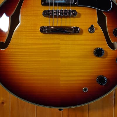 AIO SH-335 Semi-Hollow Body Guitar (ES-335 size) - Tobacco Sunburst (no case) image 8
