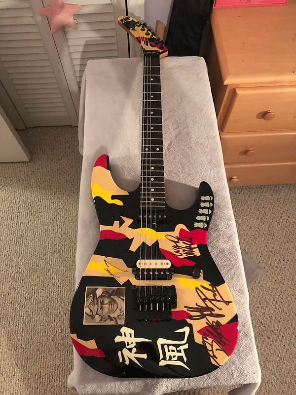 1987 ESP GLK-1 Pre Kamikaze Signed by Dokken George Lynch Pilson Brown | Reverb