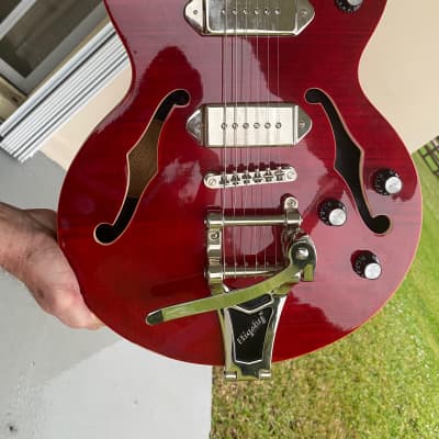 Epiphone Wine Red with reverse Bigsby to palm/wrist/elbow use WildKat Studio image 18