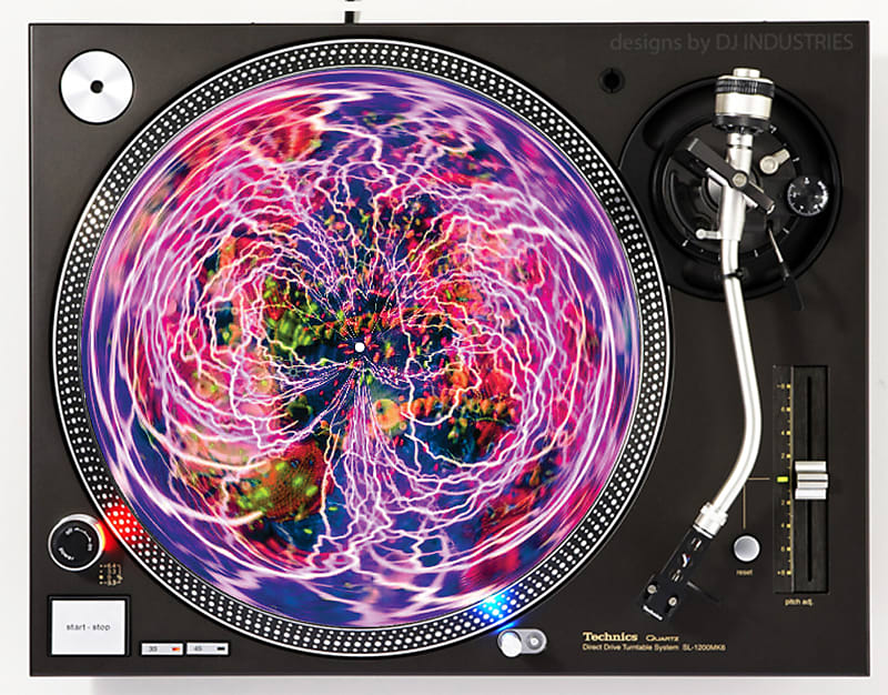 DJ Industries - Electric Orb  - DJ slipmat for vinyl LP record player turntable  			