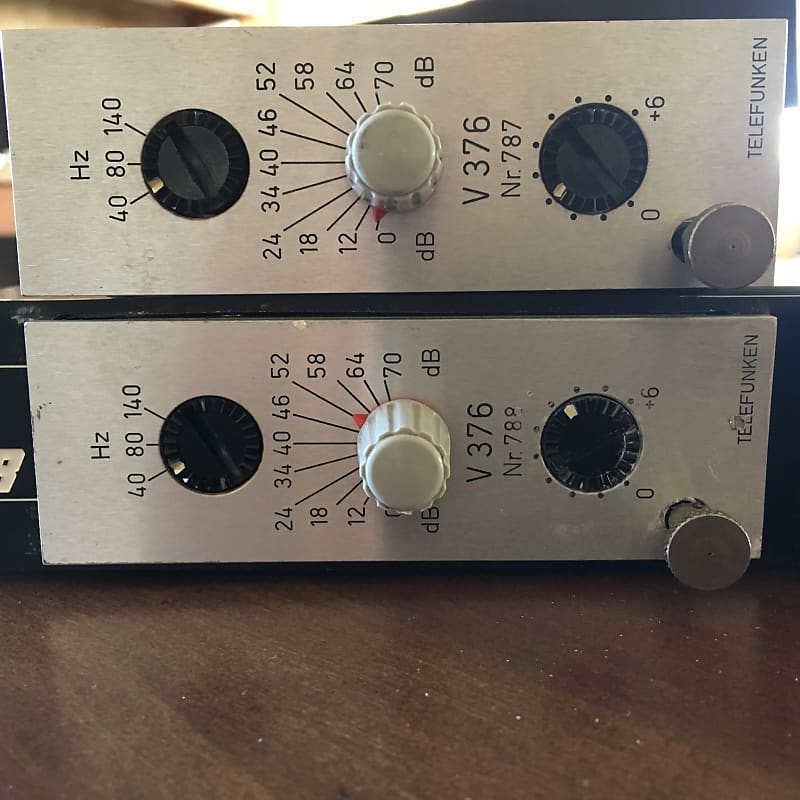 Telefunken V376 Preamp pair, U373a Compressor pair, 4 modules plus rack  1969 Telefunken gray