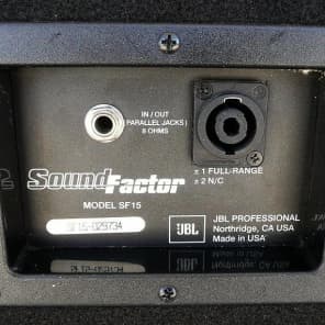 JBL Sound Factor SF15 ジェービーエル ネットワーク 2本 JBL SOUND FACTOR 2-Way Sound Reinforcement Speakers- Buy 2